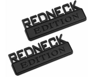 2pc For 3” REDNECK EDITION Decal Sticker Car Truck Emblem Badge Matte Black