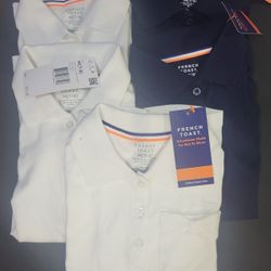 Set Of 5 Girls 7/8 French Toast Uniform Shirts 