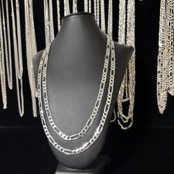 925 Italian Silver Figaro Chain 26”-28” Best Quality And Prices Guaranteed 