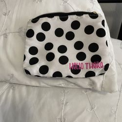 Polka Dot Black And White Pouch