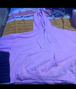 Pink Quarter-Zip Pullover Hoodie