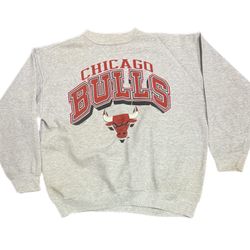 Vintage Chicago Bulls 90's Men's Grey Sweatshirt XL Logo 7 Made In USA
