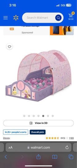 Disney Princess Sleep and Play Toddler Bed