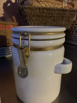 White ceramic canisters