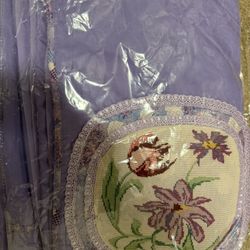 Handmade Queen Size Flat Sheet Set with 2 Pillow Covers – Floral Embroidery