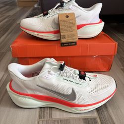 Men’s Nike Air Zoom Pegasus 41 EasyOn Running Shoes - White Metallic Silver - Size 10.5