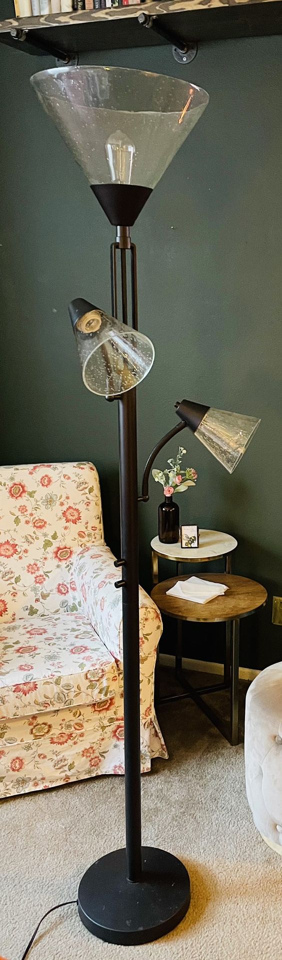 Gorgeous Floor Lamp, Bubble Glass, Vintage