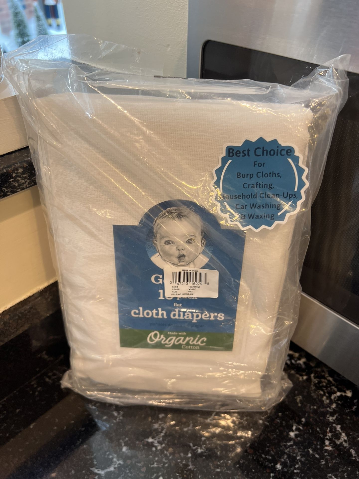 Gerber 10 Pack Organic Cotten Cloth Diapers