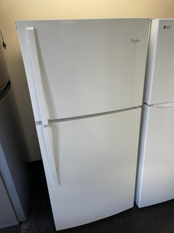 Whirlpool Top Freezer Fridge – White, Glass Shelves, Clean