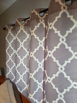 Grey Yrellis Pattern Curtains