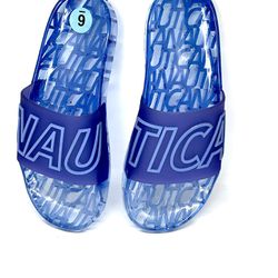 Nautica Malaya Casual Jelly Pool Slides Clear Navy Sandals Women's Shoe Size 6M
