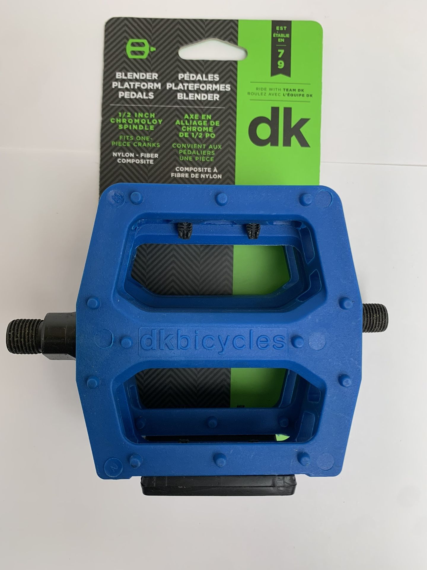 Plastic Blue Dk Brand Bike Pedals Size 1/2 Inch