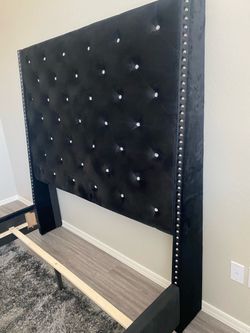 Black queen size bed frame
