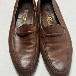 Bally Brown Leather Loafers Size 9.5M 
