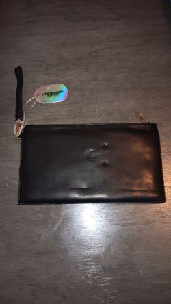Like Dreams Black Leather Wristlet Clutch
