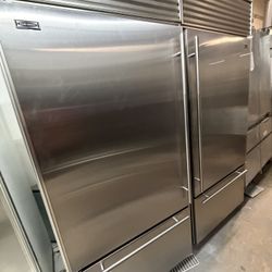 72” Sub Zero Built In Bottom Freezer Stainless Steel 