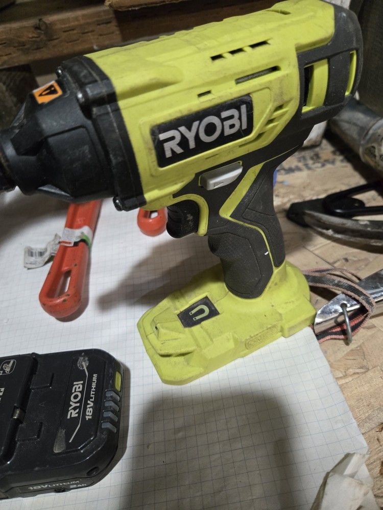(2)Ryobi Impact Drivers With Battery , Battery Charger