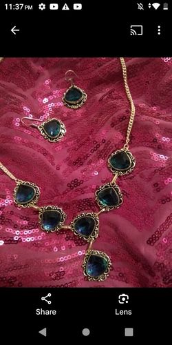 Apatite Stone Earrings + Necklace