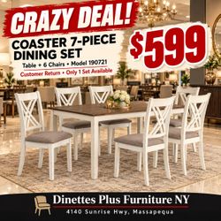 🔥 CRAZY DEAL! 7-PIECE DINING SET — ONLY $599! 🔥