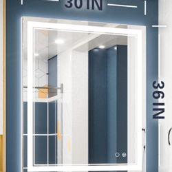 30 X 36” LED , Bathroom Mirror, Adjustable To Be Colored Temperatures Lights.