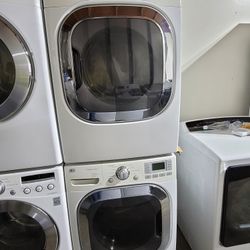 LG Front Loading Washer And Stackable Gas Dryer Set 