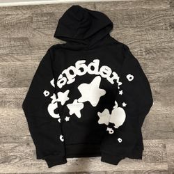BRAND NEW sp5der Beluga Black And White Hoodie