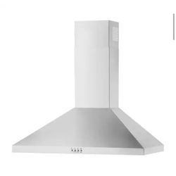 Whirlpool 30 in. 400 CFM Chimney Wall-Mount Range Hood with light in Stainless Steel