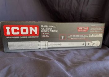 ICON 3/8 in. Drive, 5 to 75 ft-lb Professional Flex-Head Click Torque Wrench