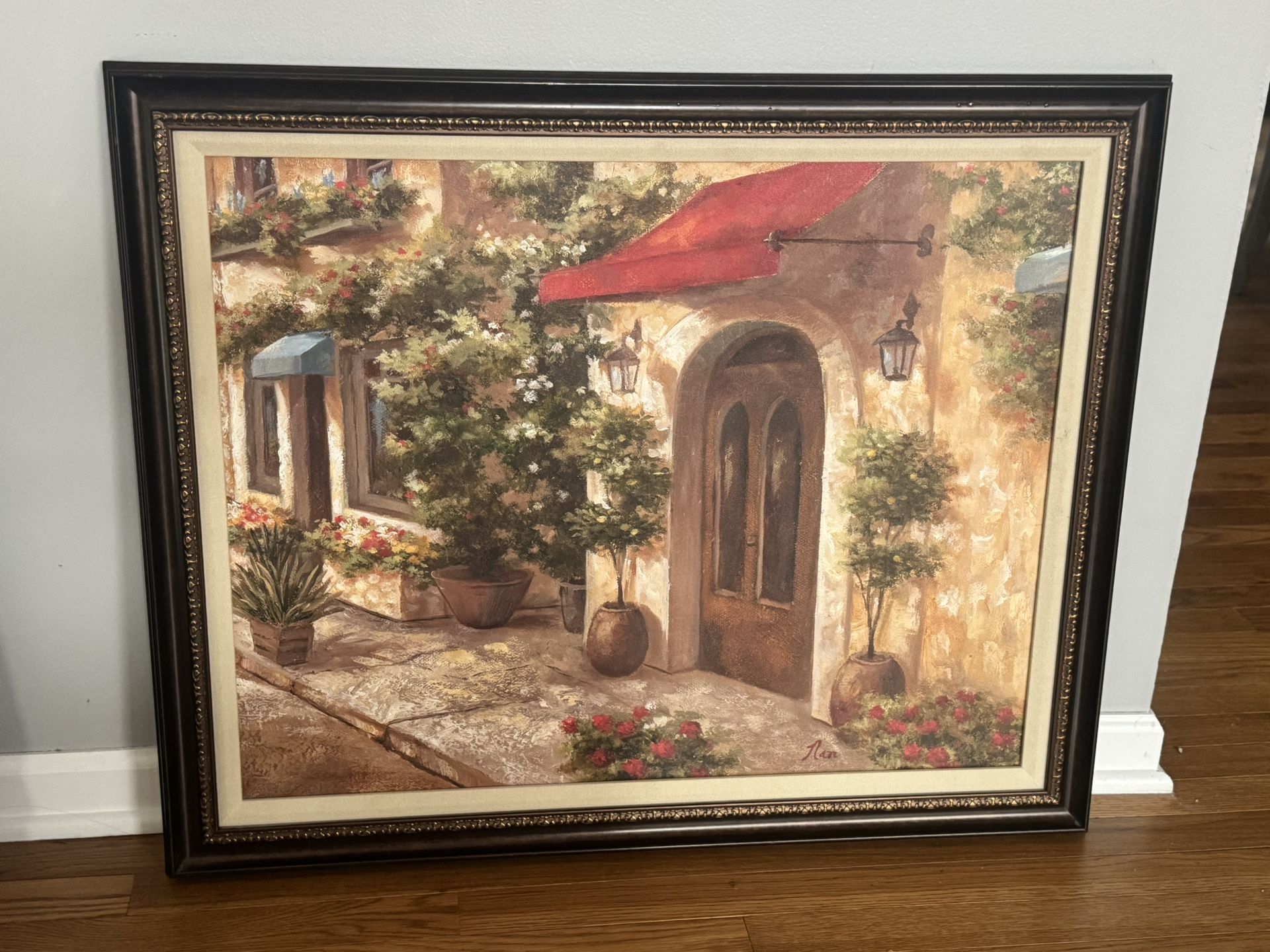 Framed Oil Painting "Italiano Villagio I" Signed by Nan