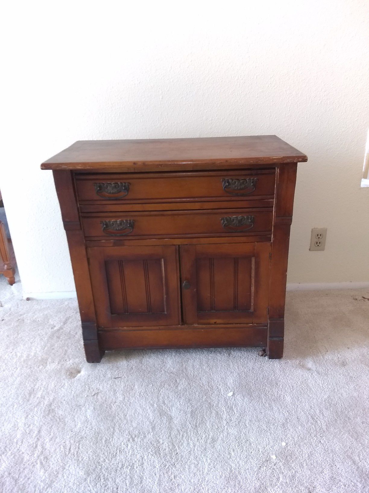 Antique wood dresser cabinet