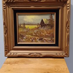 CLASSY LANDSCAPE OIL PAINTING  15" × 17"