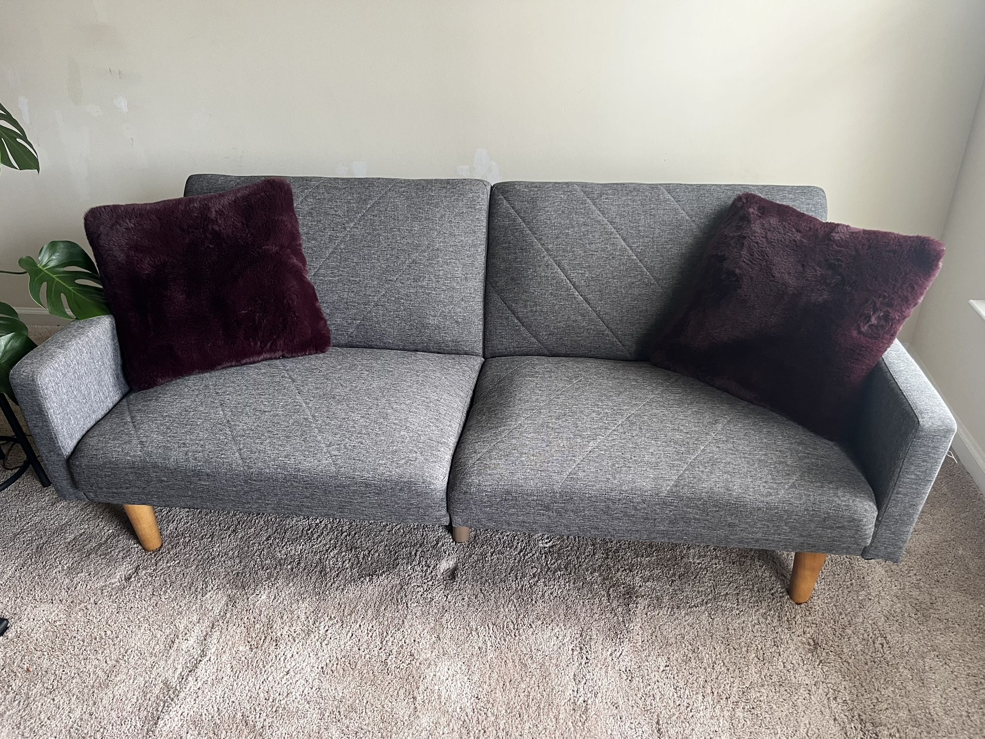 Modern Couch/Futon  Folds Down To Single Sleeper