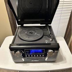 Victrola Haley Retro Bluetooth Record Player & Multimedia Center with Built-in Speakers - 3-Speed Tu
