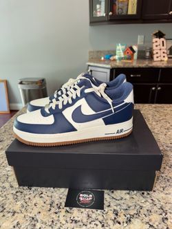 Size 10 Nike Air Force 1 '07 LV8 College Pack Midnight Navy SKU DQ7659-101
