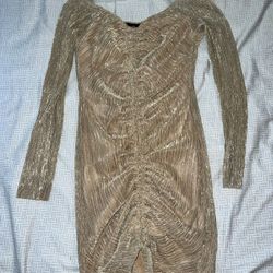 Gold Dress Size Small Prettylittlething 