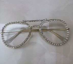 Rhinestone frame glasses, brand new