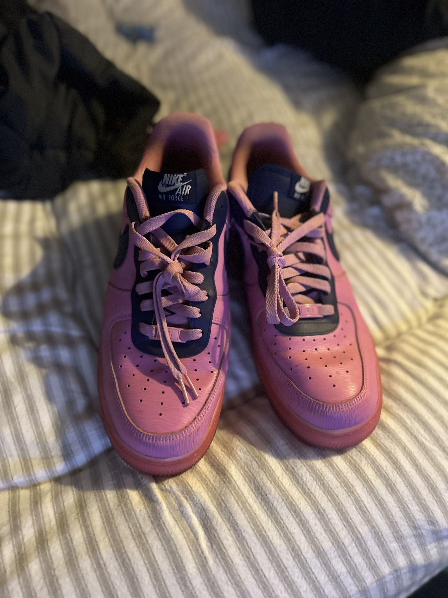Custom Pink/Navy Blue AF1’s