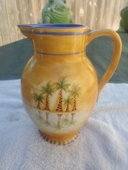 Hand painted decorative pitcher