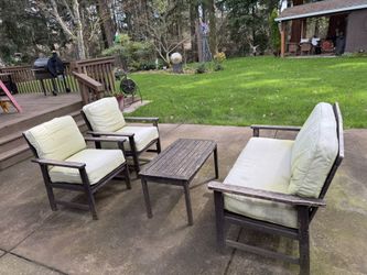 Wood Outdoor Patio Conversation Set