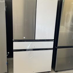 Samsung Bespoke 4 Door French Door Refrigerator In White Glass