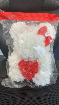 White Rose Teddy Bear