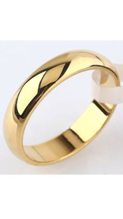 4mm Plain Gold Stainless Steel Ring