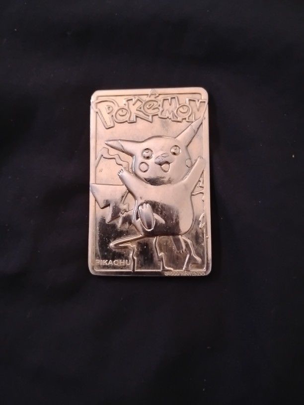 1999 Burger King 23K Gold Plated Pikachu Pokemon Car