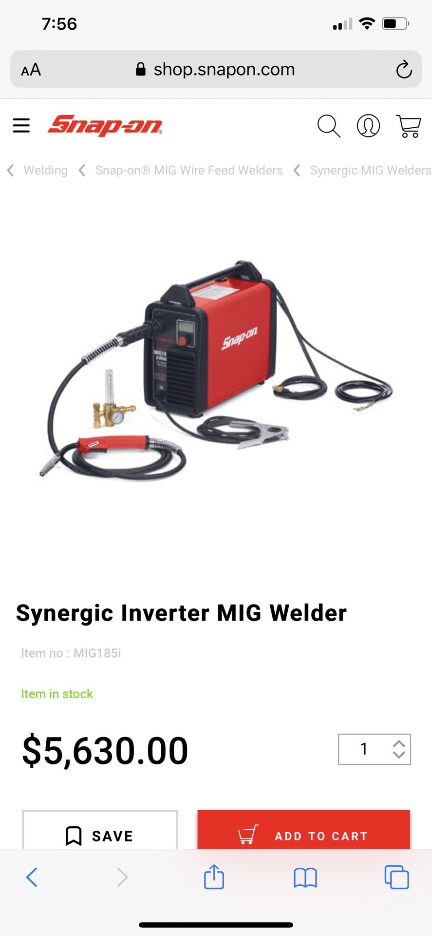 Snap On welder. Mig 185i