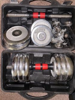 Adjustable Dumbbell Set with Carry Case, Dumbells, Treadmill