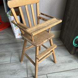 Antique Wooden High Chair $80