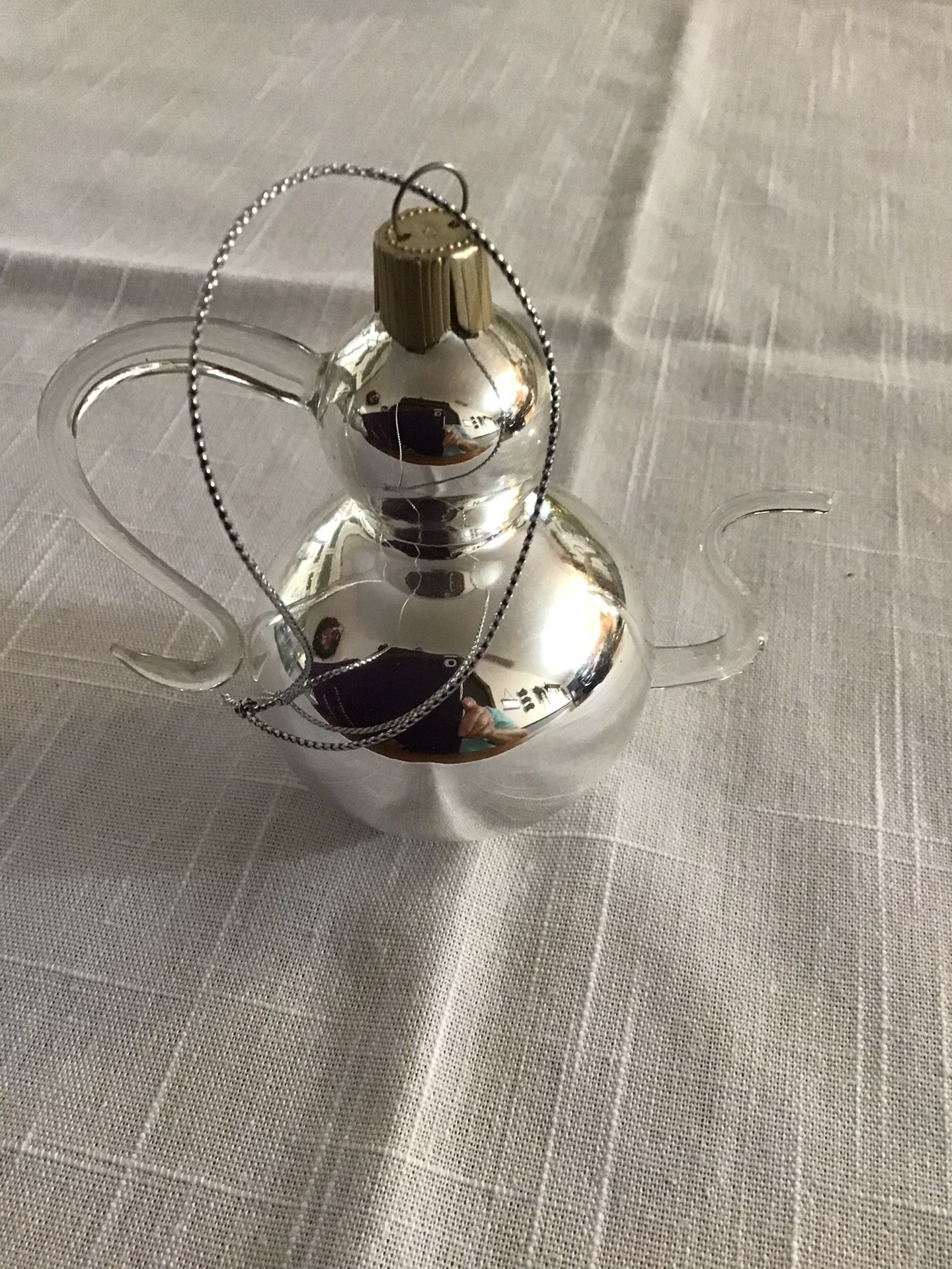 Martha Stewart Vintage Glass Teapot Ornament 