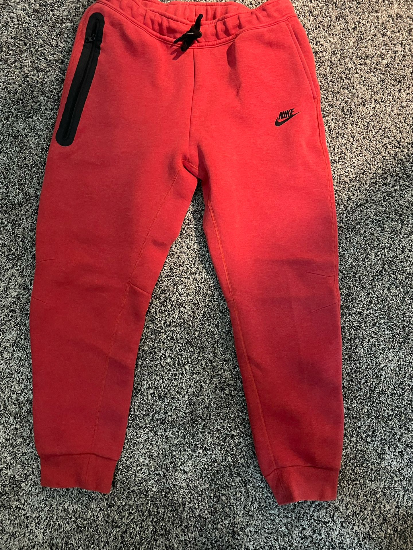 red nike tech fleece pants adult small