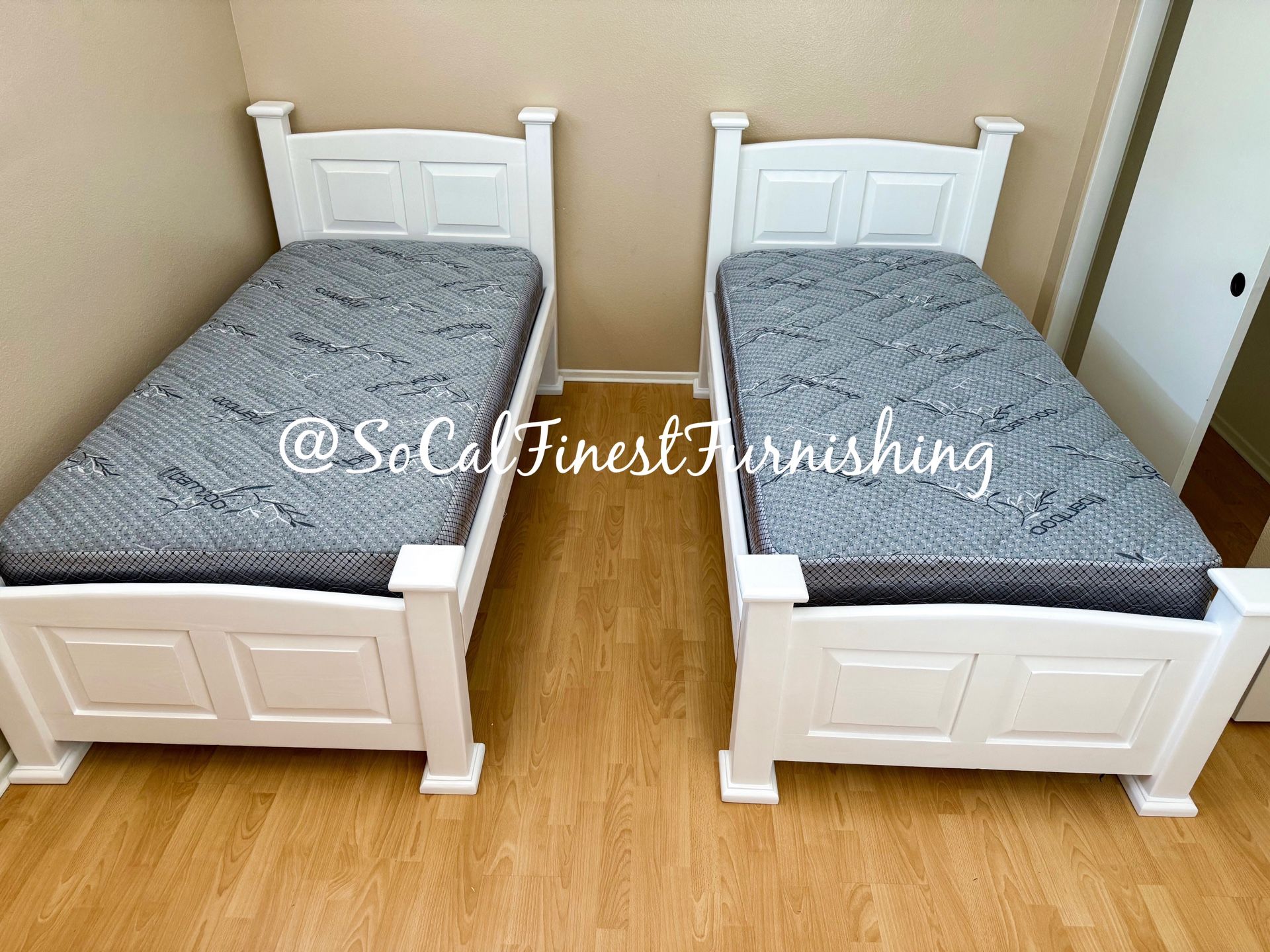 White Twin Bed With Mattress