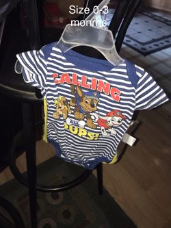 Brand new 0-3 months boys paw patrol onesie cape